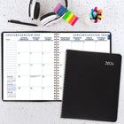 Staples - Agenda mensuel 2026 - 8 3/4 po H x 6 7/8 po l - noir - bilingue-Couverture noire