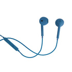 Basic Tech Écouteurs filaires avec contrôle du volume et microphone intégré - Bleu-Contrôle du volume