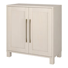 Hudson&Canal - Meuble d'appoint Chabot de 28 po de largeur - Blanc aulne-La capacité de poids supérieure est de 50 lb, l'étagère du milieu peut supporter 30 lb, tandis que l'étagère inférieure peut supporter 45 lb