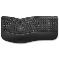 Staples - Clavier ergonomique sans fil Tech - Noir - Anglais-Conception ergonomique : son repose-poignets et sa forme incurvée favorisent une position de frappe naturelle.