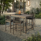 Modway - Eleni 5 pièces Terrasse extérieure Bois de teck Bar Set - Gris silex vieilli-Accessoires de dossier en corde tressée