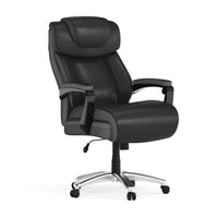 Flash Furniture-Fauteuil de bureau de luxe pivotant Big & Tall série Hercules, capacité de 500 lb, cuir noir, GO2223BK-Chaise de bureau Big & Tall contemporaine