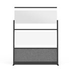 Luxor - Mur modulaire 70 x 48 - Cadre noir large, fenêtre givrée, PET gris frais-Améliore la diffusion de la lumière tout en réduisant les distractions