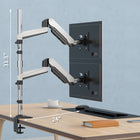 SHOPPINGALL Bras de moniteur extra-long à double vérin à gaz, empilé verticalement, pour écrans 15"-32" -SA-GA24L-Blanc-9