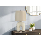 Monarch Specialties - Luminaire - 25 po H Lampe De Table - Résine Crème - Abat-Jour Beige - Moderne-L'interrupteur rotatif à 3 voies facile à utiliser maintient une seule ampoule (non incluse) pour une puissance maximale de 100w/120v, vous permettant d'ajuster l'ambiance d'éclairage pour illuminer ou assombrir instantanément la pièce