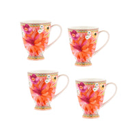 Maxwell & Williams - Rose Dahlia Tasse à Pied - 300 ml - Paquet de 4-Lavage des mains recommandé