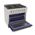 Kucht - 36 po Série KFX-X Cuisinière Pro Style au gaz propane - Acier inoxydable/Gris ciment-Garantie limitée du fabricant de 2 ans