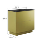 Modway - Quantum 36" Vanette de salle de bain - Or noir-Trous centraux de 8"