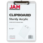 JAM Paper - Presse-papiers en plastique avec pince métallique discrète - format lettre (9 x 12 -5) - transparent-Dimensions : 9 x 13 pouces | Faciles à empiler et à ranger. Se glissent dans la plupart des sacs, sacs à dos et mallettes.