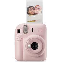 FujiFilm - Appareil instantané Instax Mini 12 - Fleur rose-Formes bombées donnant un aspect «gonflé» au boîtier