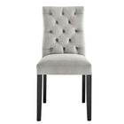 Modway - Duchess Performance Velvet Chaises de salle à manger Ensemble de 2 - Gris clair-8