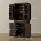 HOMCOM - Armoire de garde-manger de cuisine 72 po avec portes de grange - brun-Étagère réglable sur trois niveaux pour adapter l’espace à des objets de différentes hauteurs 