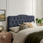 Modway - Annabel Mélange de lin premium Tête de lit Queen, Denim-Cadre en mélange de bois