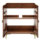Modway - Vernon 30" Bois cannelé Armoire à vanité sans évier - Noyer-Assemblée requise