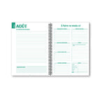 Pomango - Agenda pour la famille 2027 Quotidien/Hebdomadaire - 8-1/2 W x 11 L po - Vert - Français -Dimensions: 6,5 po x 9 po (16.5 cm x 23 cm)
