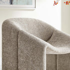 Modway - Vivi Chenille Rembourré Chaise d’accent - Kaki-Cadre métallique tubulaire