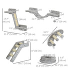 PawHut - étagères murales pour chat 5 pièces avec poteau à griffer, échelle - perchoirs-S’accorde bien avec la décoration existante et permet de gagner de la place 