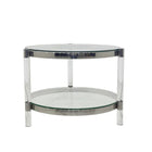 Table d'appoint ronde Plata Import Clemensia 16,5 po - Argent-Table d'appoint élégante et moderne