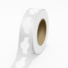 JAM Paper - Rouleaux d'étiquettes standard - sceau anniversaire - 1 3/8 x 2 5/8 - film transparent brillant - 125 étiquettes/rouleau-Couleur : Film transparent | Faites ressortir votre courrier avec des étiquettes d'adresse d'expédition avec couche de film haute brillance (laminées).
