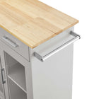 Modway - Culinary Chariot de cuisine avec barre à serviettes, Gris clair naturel-10