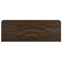 Hudson&Canal - Meuble TV Desmond pour téléviseurs jusqu'à 78" - Chêne foncé-Une conception de transition accueille des téléviseurs jusqu'à 78 pouces pour votre espace de divertissement