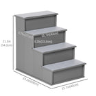 PawHut - Escalier pour animaux de compagnie pour lit haut - 15,7 po L x 23,2 po l x 21,3 po H - gris-L’escalier pour animaux à 4 marches avec des tons neutres s’harmonise parfaitement avec vos meubles existants 