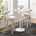 Modway - Lippa 28 po Carré Bois Bar Table, Blanc-Socle métallique résistant aux éclats