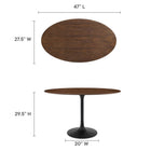 Modway - Lippa Ovale de 48 po Bois Table à manger, Noyer noir-Placage en bois de noyer et plateau de table en MDF
