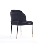 Manhattan Comfort - Chaise de salle à manger moderne Flor 58 cm, revêtement tissé sergé, noir-Capacité de poids : 136 kg Hauteur d’assise : 47,5 cm