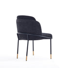 Manhattan Comfort - Chaise de salle à manger moderne Flor 58 cm, revêtement tissé sergé, noir-Capacité de poids : 136 kg Hauteur d’assise : 47,5 cm