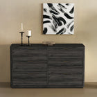 Manhattan Comfort - Evelyn 60" Moderne Commode Double à 6 Tiroirs - Gris Charbon-Disponible en trois finitions – choisissez entre naturel, brun chaud ou gris charbon, chacune mettant en valeur la texture raffinée du bois et l’élégance intemporelle de la commode
