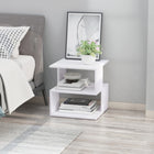 HOMCOM - Table d’appoint avec rangement - blanc-Peut être utilisé comme table basse, table d’appoint, table de présentation décorative et plus encore 
