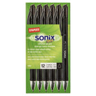 Staples - Stylos à encre gel Sonix rétractables – 0,7 mm – noir – paquet de 12-Écriture très lisse
