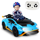 Gyrocopters - Voiture électrique pour enfants sous licence Lamborghini - Double moteur 12 V - Avec musique et télécommande - Bleu-Conçu pour répondre à des normes de sécurité internationales rigoureuses — incluant les certifications ASTM, SOR, CTC, CPC, EN 55014, CPSIA, EN71 et ISED — garantissant des performances fiables et une conception sûre pour les enfants