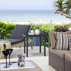 Outsunny - Table d'appoint de jardin avec trou pour parasol - noir-Traité par électrophorèse avant revêtement en poudre pour protéger la table de la pluie ou de la rouille 