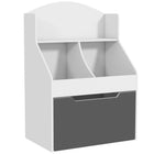 Qaba - Bibliothèque pour enfants à 3 niveaux avec tiroir, 2 compartiments de rangement - blanc-Grand espace de rangement avec étagères à 2 niveaux et un tiroir pour organiser les livres

