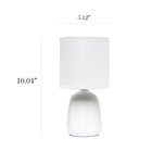 Simple Designs - Petite lampe de table ronde - Blanc cassé avec abat-jour assorti-lampe est une mini-lampe la taille totale du produit est l : 5.12 x l : 5.12 x h : 10.04 et pèse 0.77 lbs. l'abat-jour mesure dia: 5.12 x h : 5.2