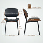 HOMCOM - Chaises de salle à manger style milieu du siècle moderne - noir - lot de 2-Le design sans accoudoirs de la chaise de cuisine permet un rangement facile sous les tables 