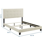 Modway - Amira Tissu rembourré Lit Queen, Beige-Rembourré dans un tissu polyester