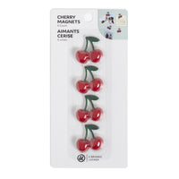U Brands - Aimants cerises – Rouge – Paquet de 4-L'ensemble de quatre aimants cerises assure une tenue robuste
