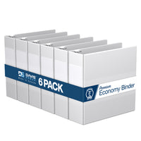 Davis Group Super économie, Reliure à anneaux ronds 3 po, paquet de 6 – Blanc-3 Reliure À Anneaux