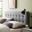 Modway - Emily Tissu rembourré Tête de lit King, Gris-Convient aux lits king size