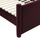 Modway - Rael Performance Velvet Lit plateforme Queen, Mûrier-7