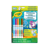Crayola - Cahier d'autocollants repositionnables-Cahier d'autocollants réutilisables crayola : comprend 10 scènes recto-verso à thématique des animaux (avec scènes pré-coloriées et à colorier), plus de 90 autocollants repositionnables, 5 marqueurs ultra-propres et 1 pochette de rangement