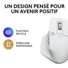 Logitech MX Master 3S - Souris Performante Sans Fil avec Défilement Ultra-Rapide - Blanc-Logiciel de Programmation: Programmez vos boutons et optimisez votre flux de travail avec les profiles spécifiques de l'App dans la version amélioré de Logi Options+