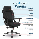 La-Z-Boy - Fauteuil de bureau exécutif Venetta - Noir-Soutien lombaire ergonomique et profilé