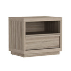 Manhattan Comfort - Table de nuit contemporaine Navis 26" à 1 tiroir - Chêne naturel-Les glissières de tiroir lisses assurent une ouverture et une fermeture sans effort