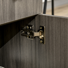 HOMCOM - Table à manger pliante à abattant sur roulettes avec tiroirs et armoire de rangement pour 4 à 6 personnes - gris-Fabriqué en panneau de particules solide, il offre une structure rigide 