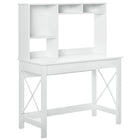 HOMCOM - Bureau d'ordinateur avec rangement - 41,3 po L x 19,7 po l x 54,1 po H - blanc-Trois étagères et deux compartiments ouverts augmentent la capacité de rangement
