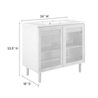 Modway - Calla 36" perforé Métal Vanette de salle de bain - Blanc blanc-Stratifié à grain de bois
